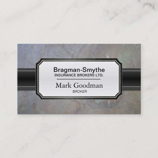 Rocha sofisticada do cartão de visita do corretor (Frente)