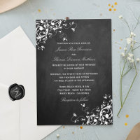 Rochas Brancas Em Convites De Casamento De Chalkbo