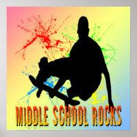 Rochas da Escola Média - Poster Skateboarder