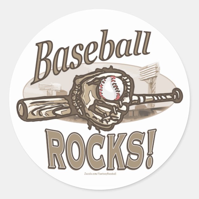 Rochas de Baseball! Adesivo (Frente)