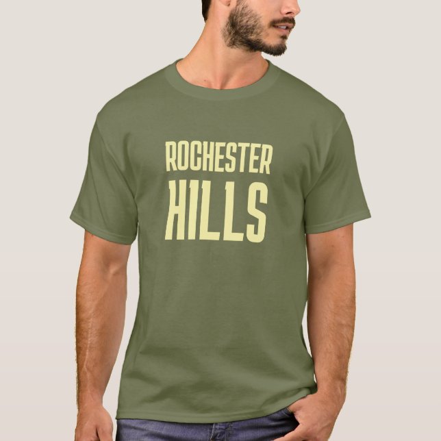 Rochester Colinas Michigan - T-Shirt Impresso (Frente)