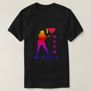 Rock and Roll T-Shirt Rock Music Guitarist Girl