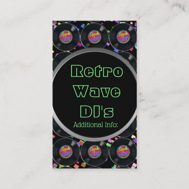 Rock And Roll Vinil Cartão de visita 2 (Frente)