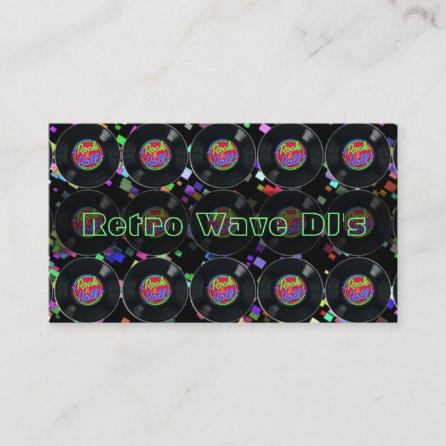 Rock And Roll Vinil Cartão de visita 3 (Frente)