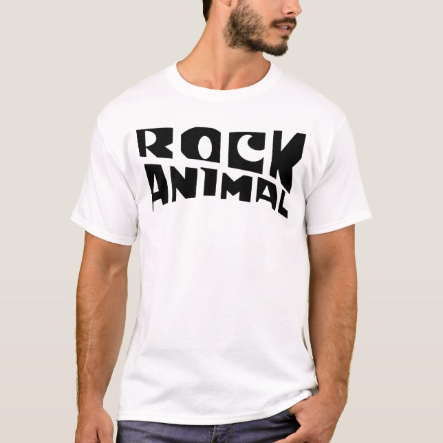 rock animal typography logo design T-Shirt (Frente)