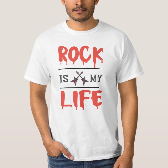 rock é minha vida: t-shirt clássica (Frente)
