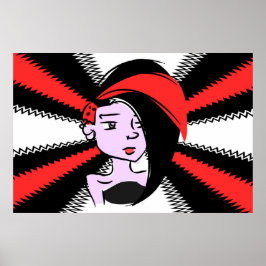 Rock Girl Modern Art Poster - Personalizável