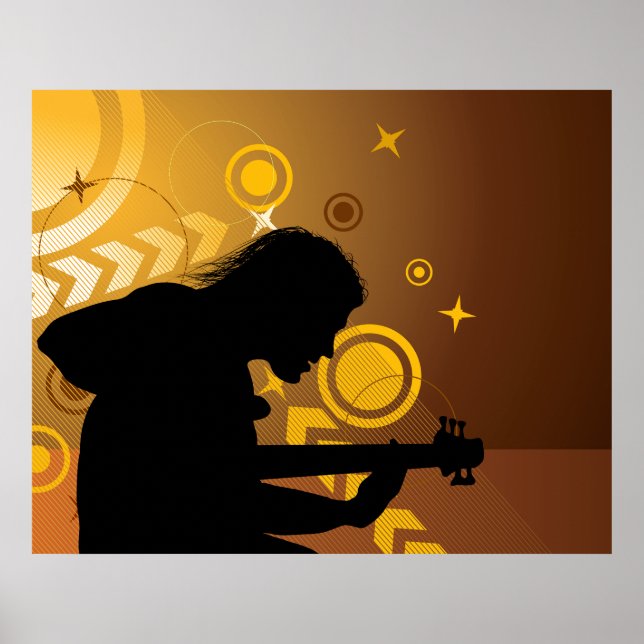 Rock Guitarist Rocker Poster (Frente)