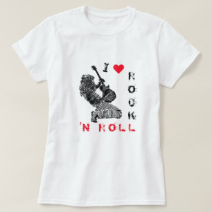 Rock Guitarist T-Shirt Gift - Eu Adoro Rock N Roll
