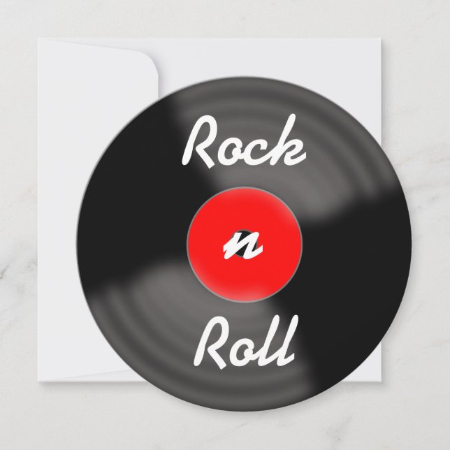Rock n Roll - Convites para Registro de Aniversári (Frente)