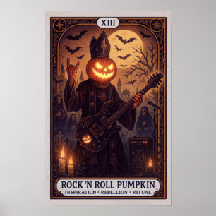 Rock ’N Roll Pumpkin Poster - Cartão de Tarô Gótic