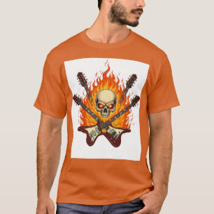 "Rock 'n' Roll Skull & Guitar T-Shirt - Símbolo de