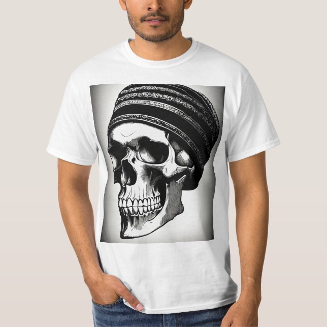 Rock 'n Roll Skull Tattoo T-Shirt (Frente)
