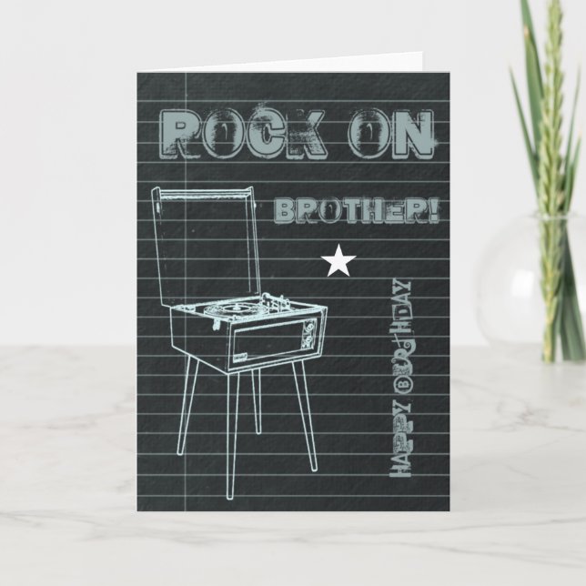 Rock on Brother! Feliz cartão de aniversário (Frente)