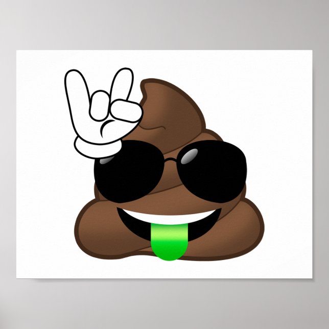 Rock On Poop Emoji Poster (Frente)