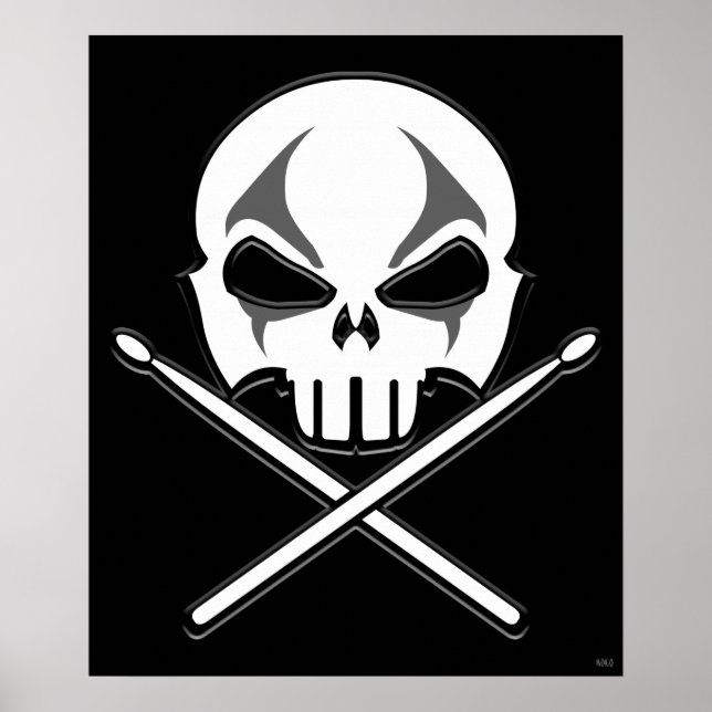 Rock & Roll Poster Heavy Metal Drummer Poster Sm (Frente)