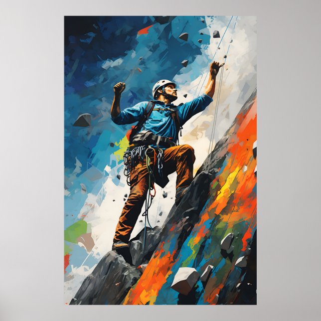 Rock Sport Escalar Wall Climtic Paint Poster (Frente)