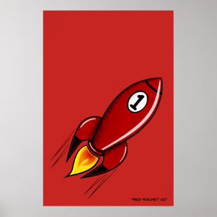 "Rocket vermelho 01" - poster da série de Rocket