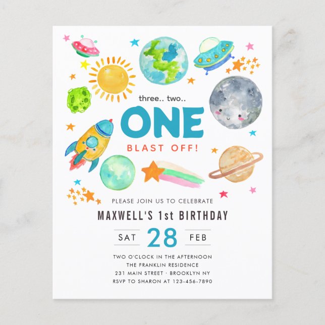 Rocketship do Partido do primeiro aniversario Espa (Frente)