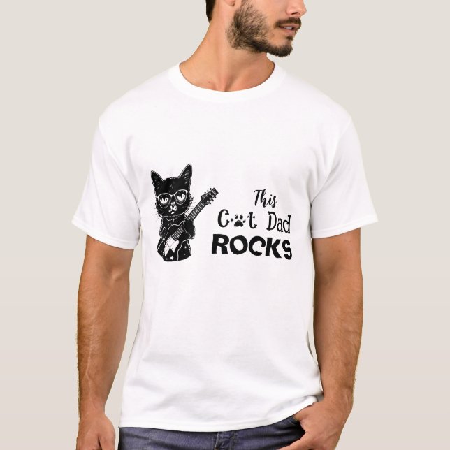 Rockin' Cat Dad T-Shirt (Frente)