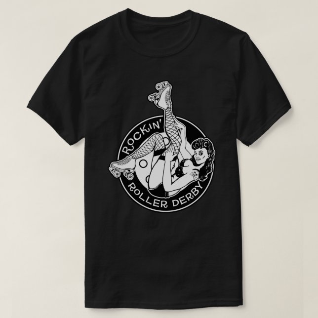 Rockin&x27; Roller Derby Essencial T-Shirt (Frente do Design)