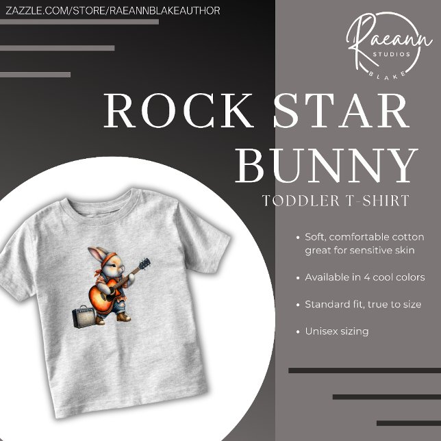 Rockstar Bunny Toddler T-Shirt (Criador carregado)