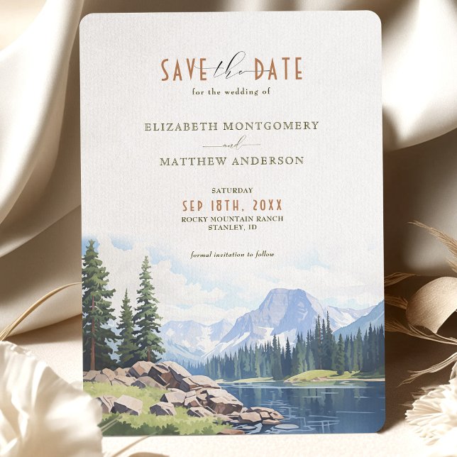 Rocky Mountain Idyll Save-the-Date Convite (Criador carregado)