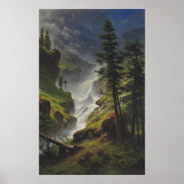 Rocky Mountain Waterfall - Bierstadt Impressão