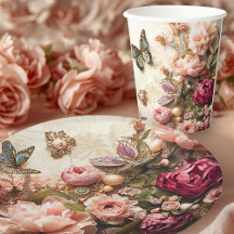 Rococo Butterfly Garden Galentine Floral Elegance