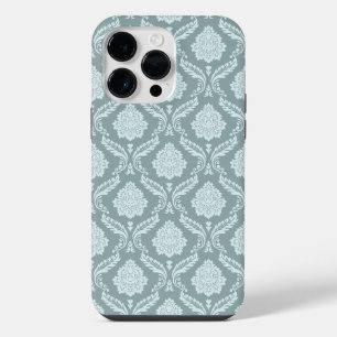 Rococo Damask Rpt Padrão Ovo de Pato Azul+Turquesa