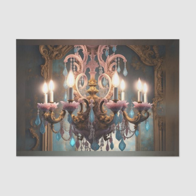 Rococo - Francês Chandelier 2 - Papel Decoupage (Frente )