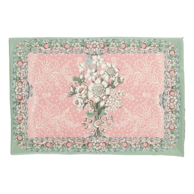 Rococo Pillowcase Duvet Cobrir Twin Buquê (Frente)