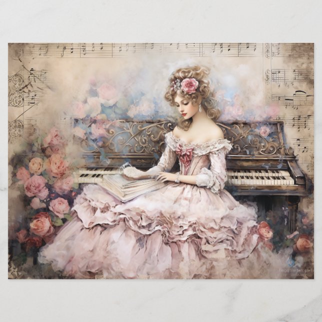 Rococo Princess Scrapbook Paper (Verso)