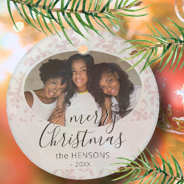 Rococo Rosa Feliz Foto do Script de Natal Feliz