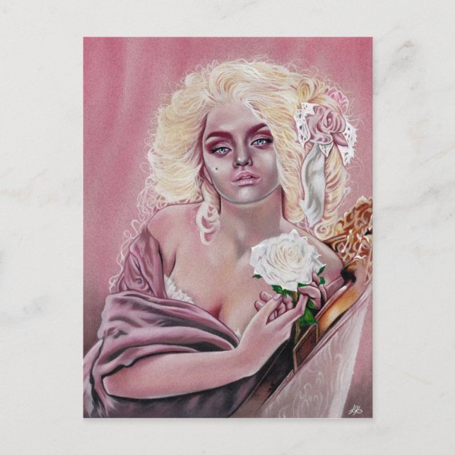 Rococo Rosas Belos cartões postais (Frente)