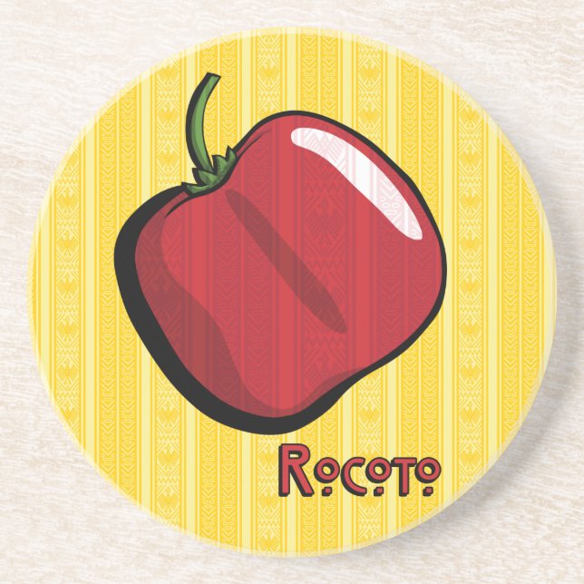 Rocoto Chili Pepper Sandstone Porta copos (Frente)