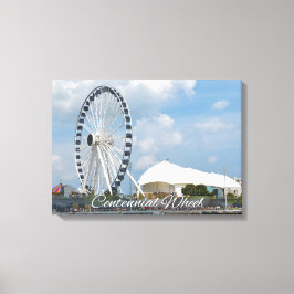 Roda Centenária Sob Arte Canvas De Céu Nublado