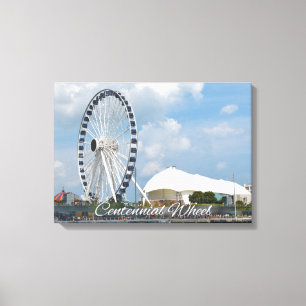 Roda Centenária Sob Arte Canvas De Céu Nublado