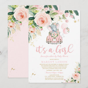 Roda De Elefante Por Chá de fraldas De Convite Ro