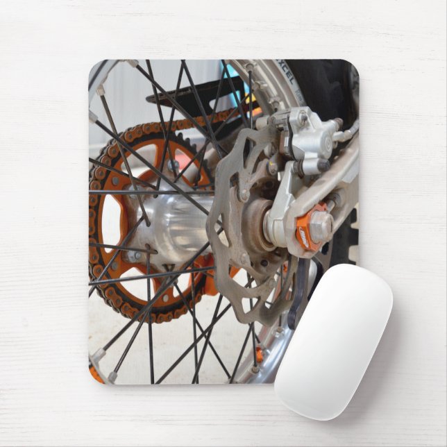 Roda de Moto de Trilha, Mousepad (Com mouse)