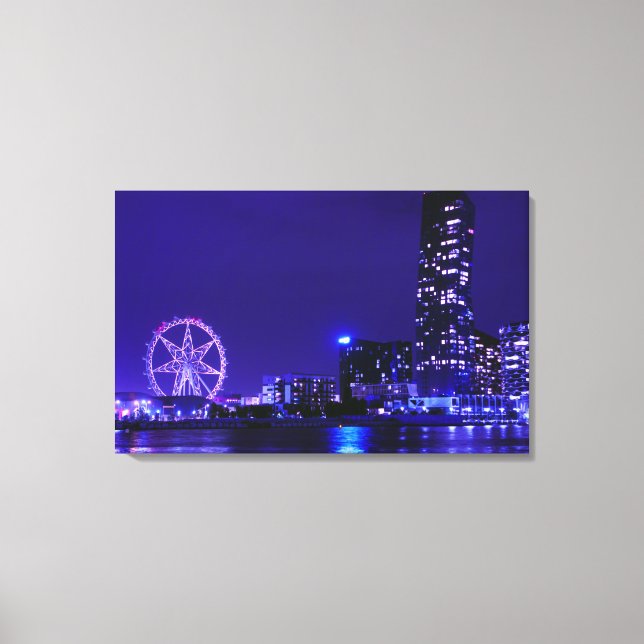 Roda Estrela Melbourne com Arte de Canvas Noturna  (Frente)
