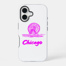 Roda-gigante do Chicago Navy Pier Neon Rosa
