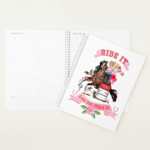 Rodeo Cowgirl Barrel Racer Planner Agenda