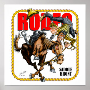 Rodeo Saddle Bronc Rider Impressão