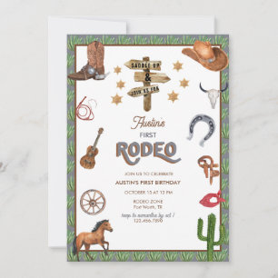 Rodeo Themed   Convites a primeiros aniversarios