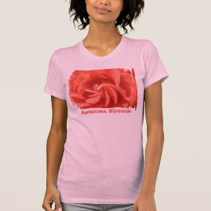 Rodovia de Rosa duplamente em camiseta de pêssego
