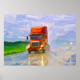 Rodovia Vermelha Dirigindo na Chuva Poster 4