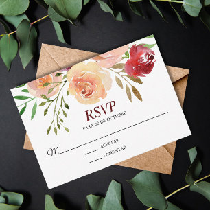 Roja Flores Boda Espanol, Espanol, RSVP