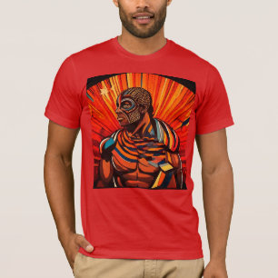 RokCloneDesigns T-Shirt preto multicolorido mascul