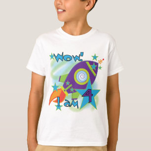Roket Ship 4th Birthday T-shirts e presentes